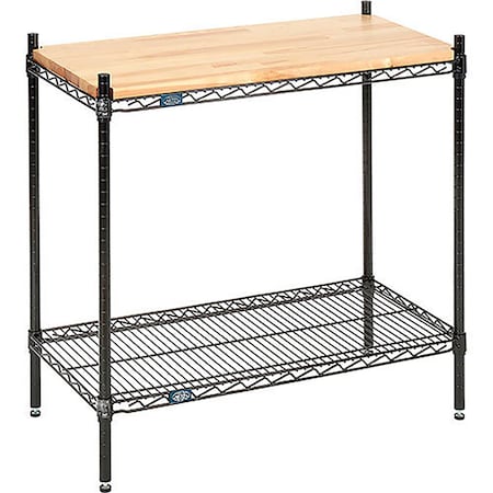 Nexel Black Epoxy, 2 Tier, Display Unit, 48W x 18D x 34H W18483B2